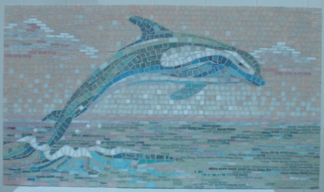 Мозаичное панно дельфин